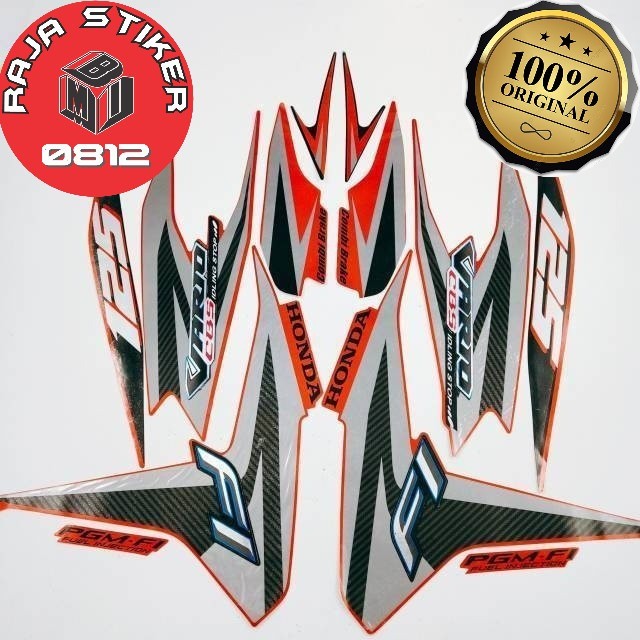 Original Asli Striping Stiker Polet list motor honda vario 125 cbs old 2013 merah list body standar 