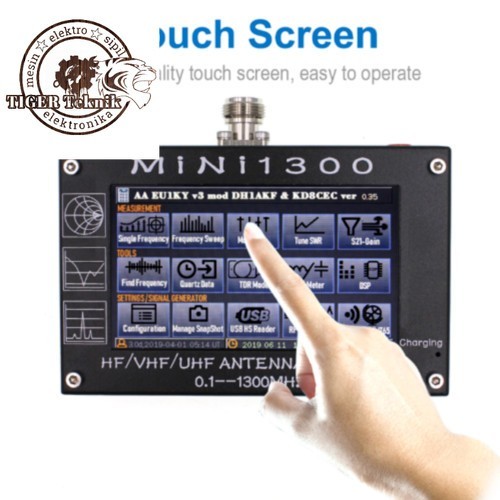 Mini1300 4.3" LCD 0.1-1300MHz HF/VHF/UHF ANT SWR Antenna Analyzer Mete