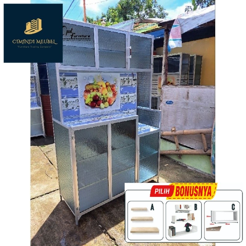 PROMO Rak Piring 2 Pintu Full Rak / Rak Dapur Minimalis / Lemari Dapur Termurah Terlaris Cirebon Kun