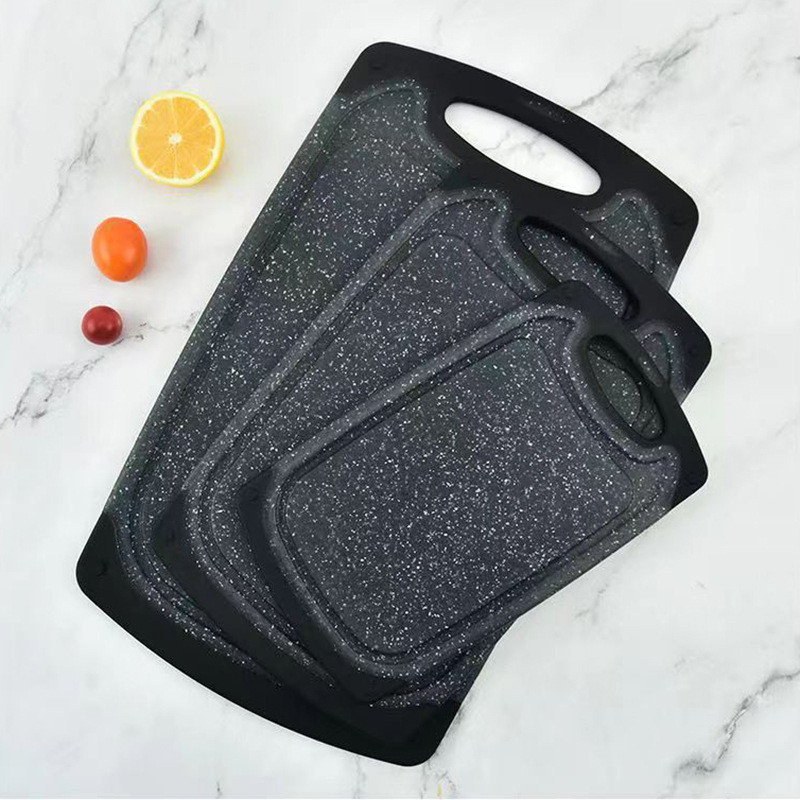 Kitchen Cutting Board Set with Plastic Wheat Straw Imitation Marble Pattern Kitchen Cutting Board Ca
