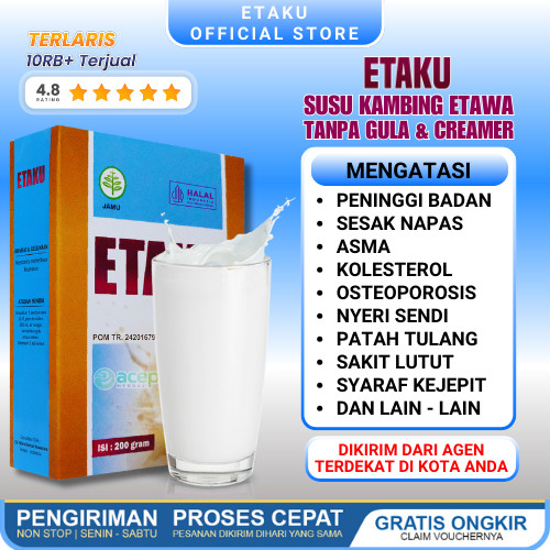 

Etaku Goat Milk Susu Kambing Etawa Bubuk Murni Walatra Etaku Solusi Untuk Peninggi Badan Sesak Nafas Asma Kolesterol Tinggi Osteoporosis Atasi Nyeri Sendi Tulang Lutut Syaraf Saraf Kejepit Herbal