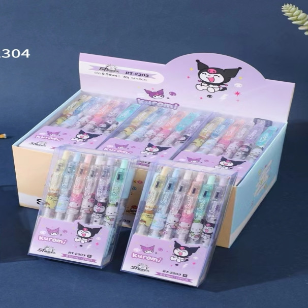 

(12pcs) Pena Cetek TINTA HITAM Motif Sanrio Kuromi Melody Cinnamonroll - BC0448