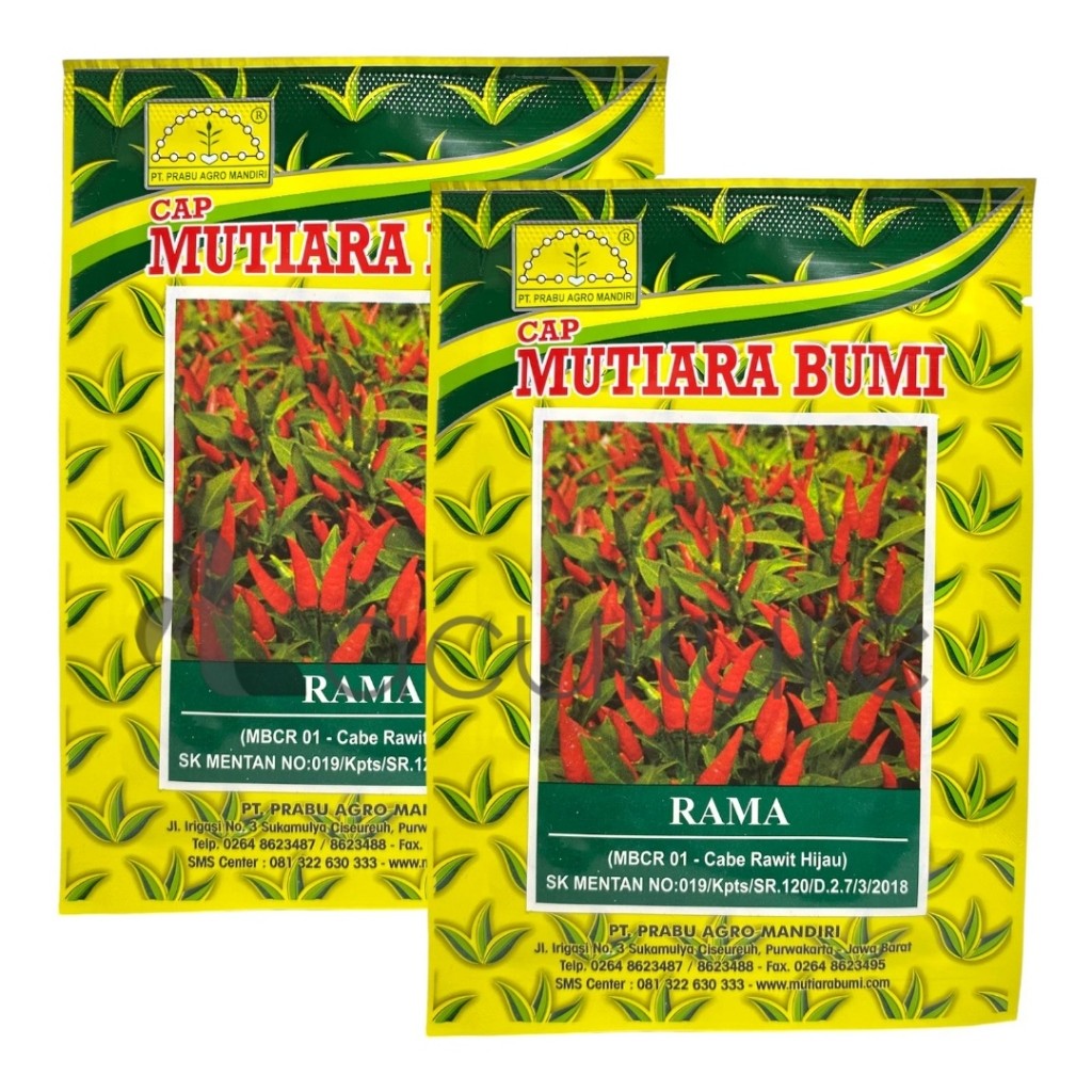 Benih Cabe Rawit Hijau RAMA Isi 10 gram Biji Bibit Cap Mutiara Bumi