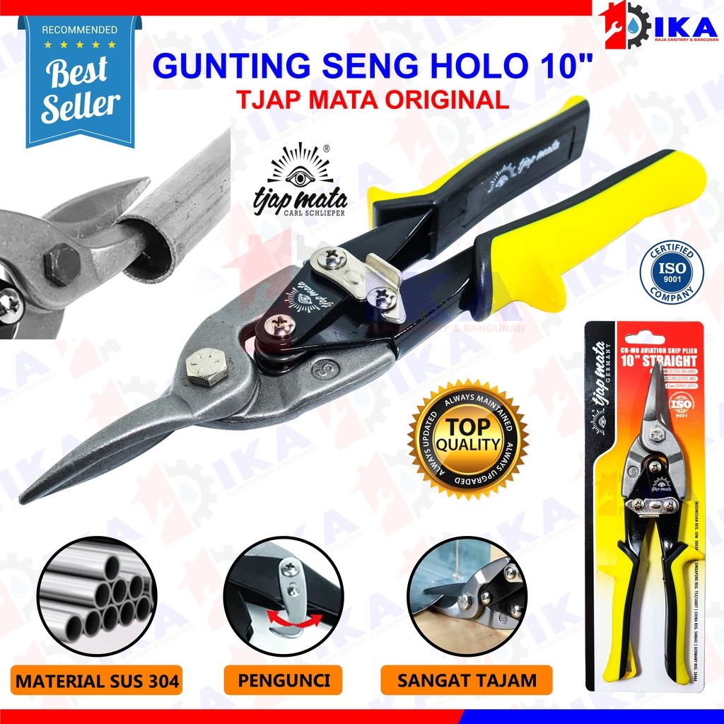 SAB Gunting Hollow Tjap Mata / Gunting Holo cap mata / Baja ringan 10" CAP MATA GUNTING SENG BAJA RI