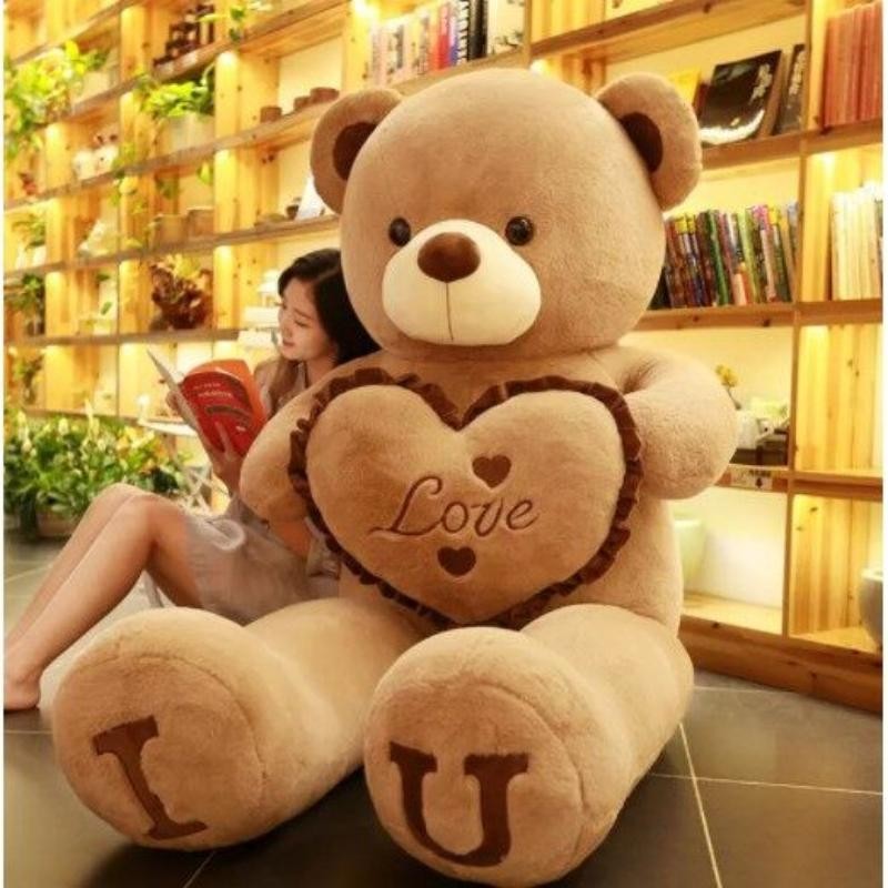 

80 100cm Big I LOVE YOU Teddy Bear Plush Toys Lovely Stuffed Soft Pillow Doll Kids Toys Birthday Girlfriend Valentine's Day Gift