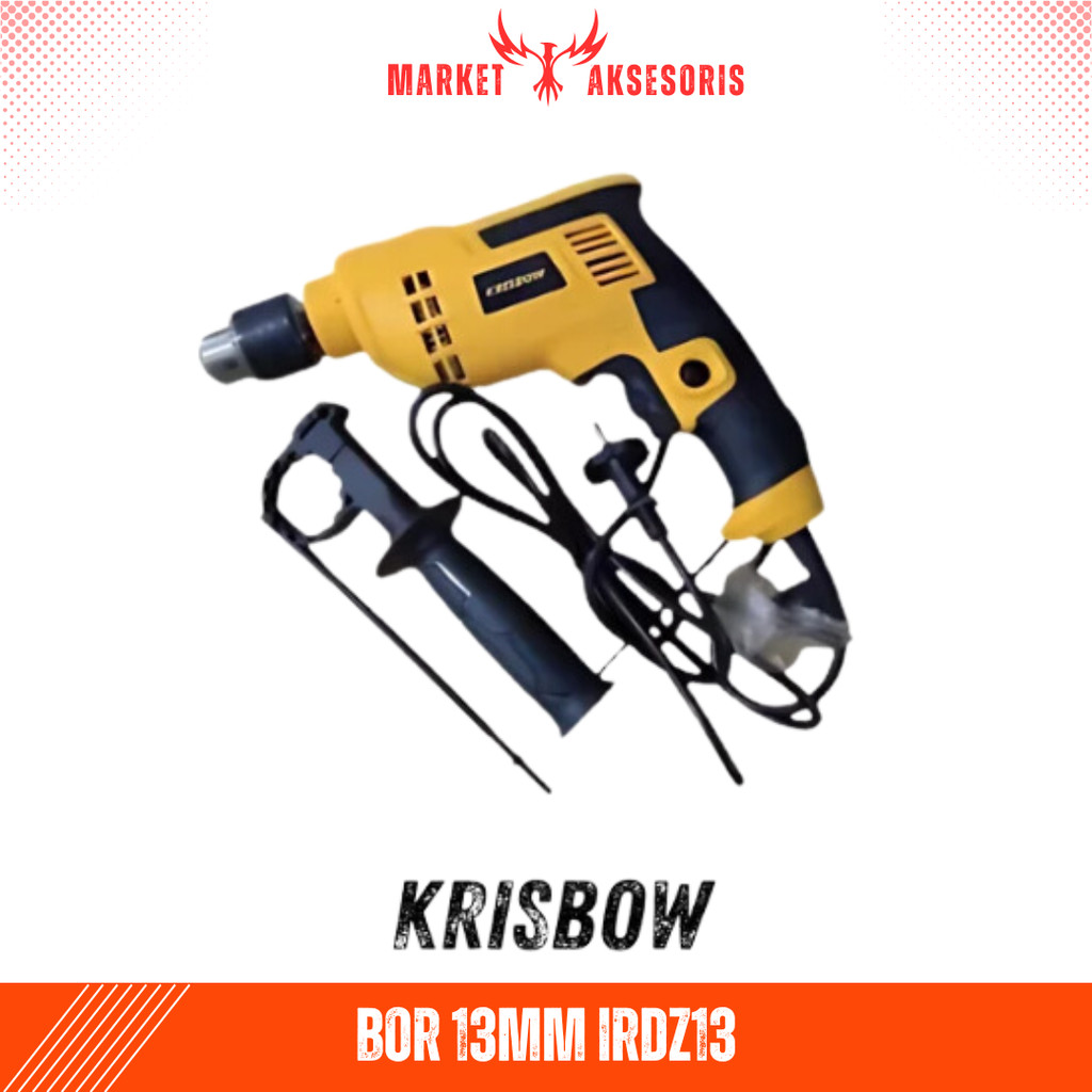 MARKET AKSESORIS Mesin Bor Tangan Listrik KRISBOW IRDZ13 13mm Electric Drill 13 mm Bor Tembok Beton 