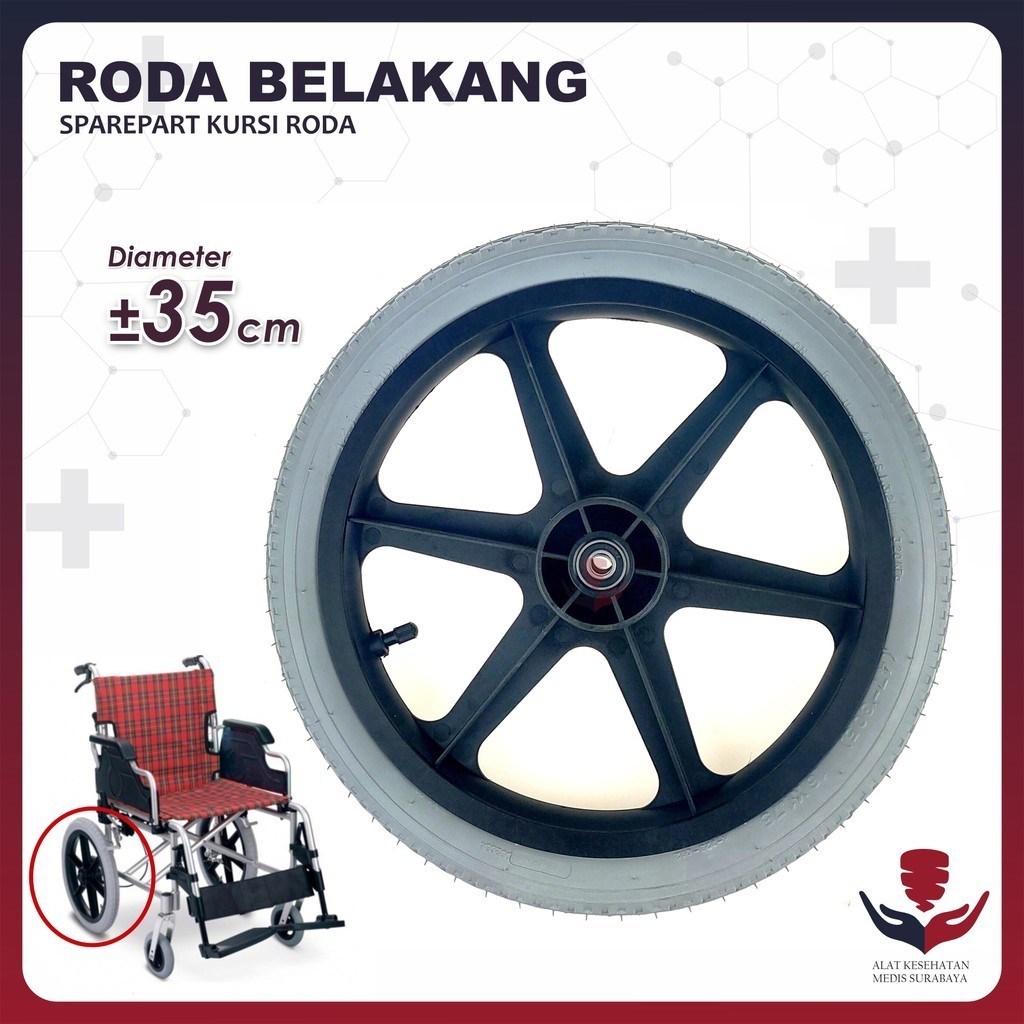 Roda Belakang FS907 Sparepart Suku Cadang Kursi Roda Wheelchair