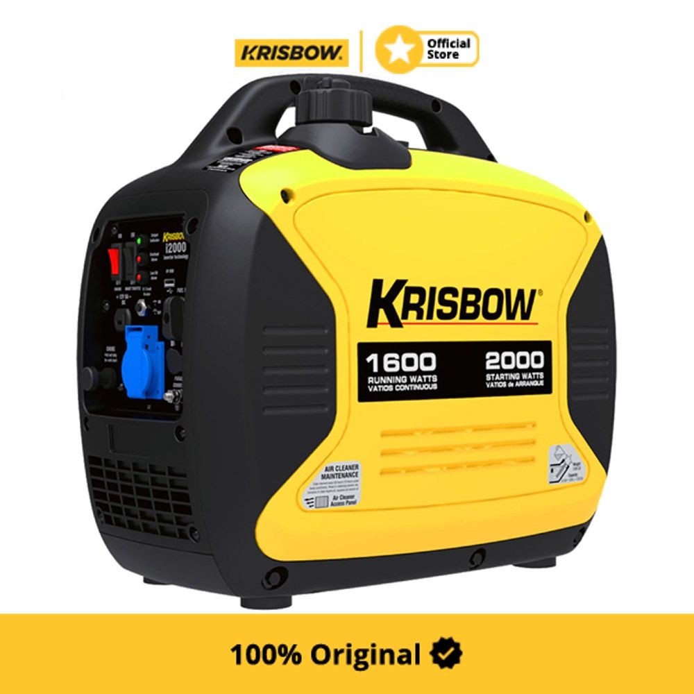 Krisbow Genset Bensin 2000W 1 Ph KRPI20 - Generator Listrik Portabel dengan ECO Throttle dan Paralel Output Power
