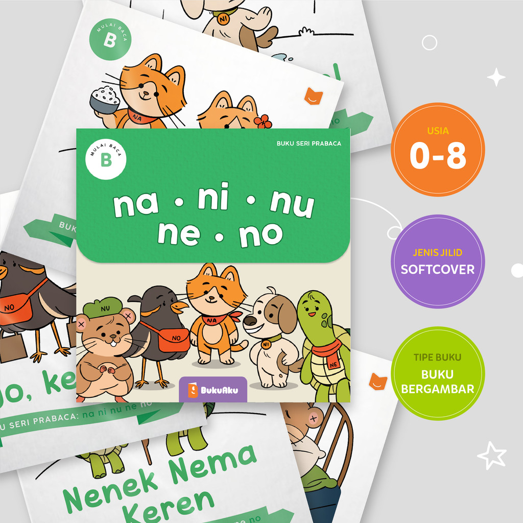 BUKU AKU Seri Prabaca N - Na Ni Nu Ne No | Buku Belajar Anak