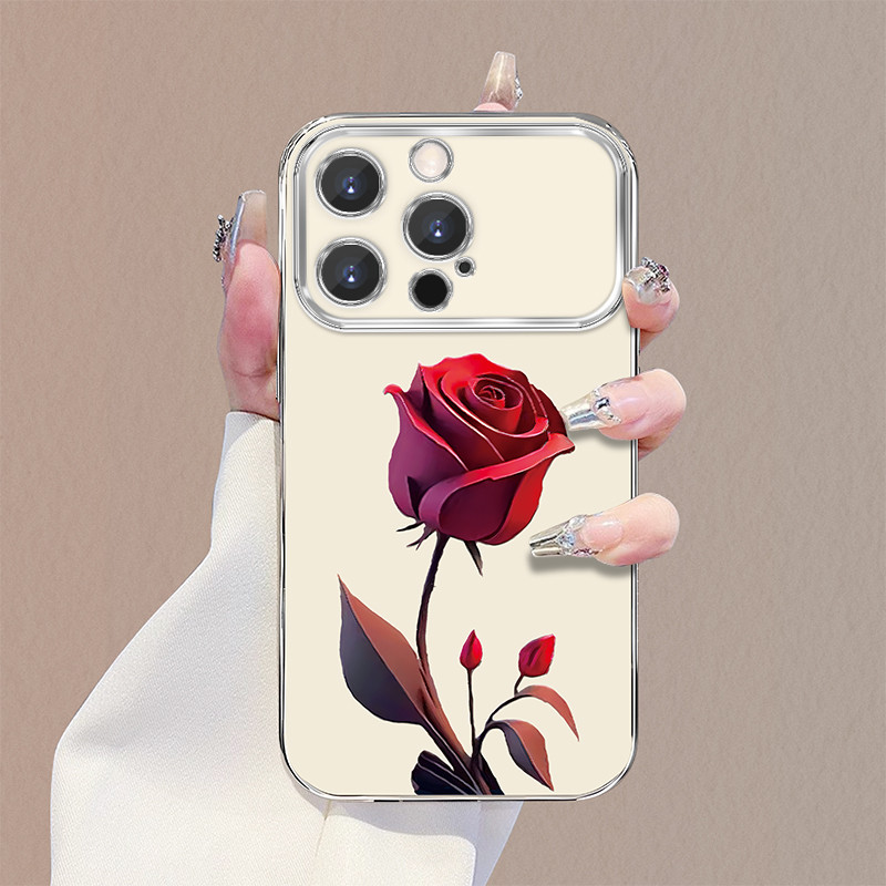 Red roses Case Cocok untuk iphone ip11 ip11Pro ip11ProMax ip12 ip15 ip14 ip13 Plus Pro Max X Xs Xr X