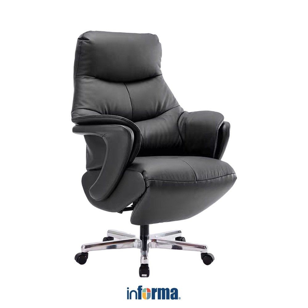 Informa Usof Kursi Kantor Sandaran Tinggi - Hitam Tempat Duduk Kerja Dengan Roda Office Chair Kursi 