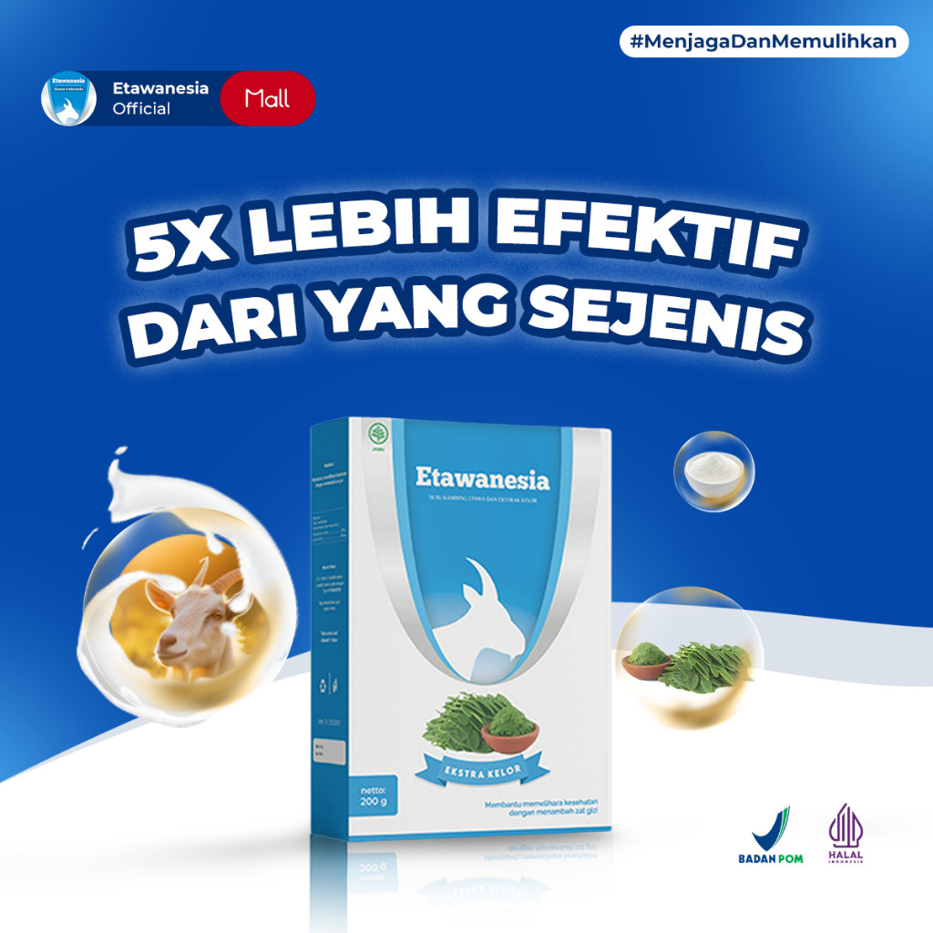 

SUSU ETAWANESIA ETAWA BIRU Susu Kambing Etawa 5 X Lebih Efektif Dari Yang Sejenis + Ekstrak Moringa Rasa Premium Enak Tidak Prengus ETAWANESIA ORIGINAL