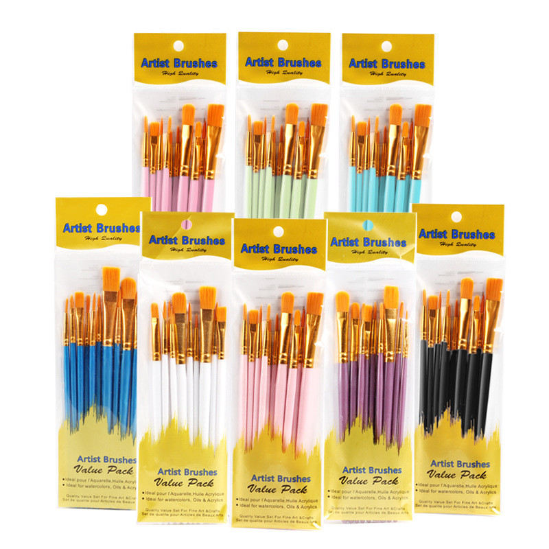 

⭐JOJU⭐ 1 SET 10PCS KUAS LUKIS / SET KUAS MELUKIS CAT AIR, ACRYLYC DLL / PAINTING BRUSH / KUAS 1 SET LENGKAP