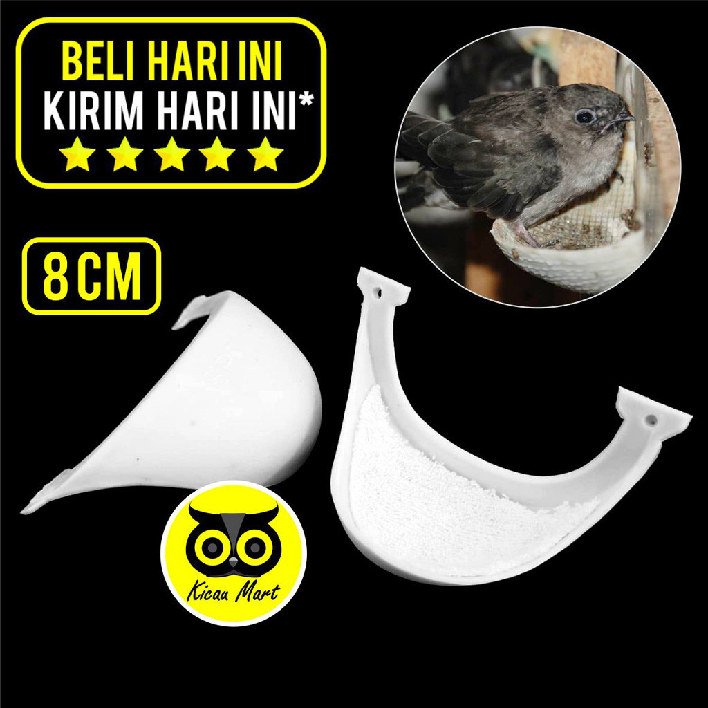 KICAU MART Sarang Burung Walet Imitasi Palsu Fake Nest Sarang Mangkok Plastik Pancingan Telur Bertel