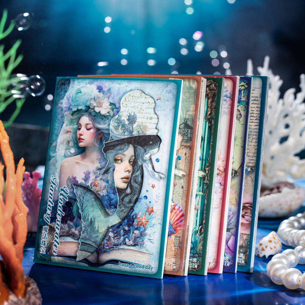 

30pcs/lot Memo Pads Material Paper Vintage Mermaid Theme Junk Journal Scrapbooking Cards Retro Background Decoration Paper