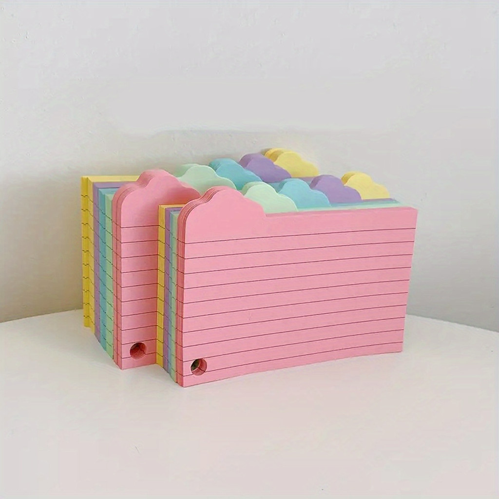 

Multifunctional Desktop Memo Pad Lined Pattern Index Card Ruled Notecard with Tab Taking To Do List Notes School Office Supplies