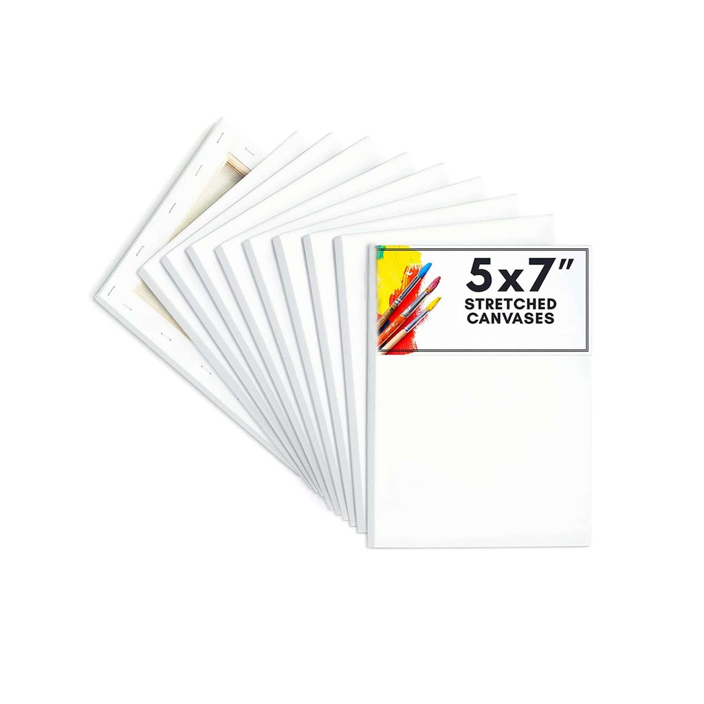 

Bview Art 1pcs 100% Cotton 5x7inches Stretched Canvas for Painting, Acrylic Pouring, Oil Paint Dry & Wet Art Media