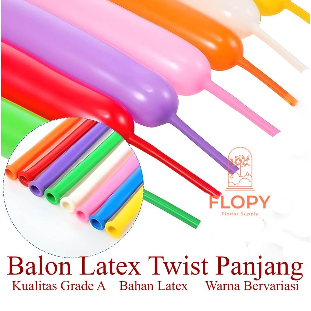 [ 10 Pcs ] Balon Latex Twist Panjang / Balon Twist / Balon Dekorasi