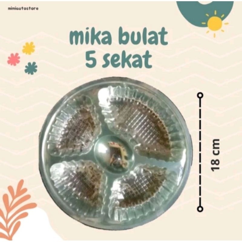 100 Pcs Mika Plastik 5 Sekat Bulat Buat Hajatan { USAHA-KECIL }