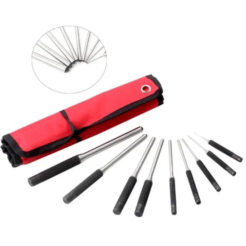 

9pcs/set Paring Chisel Roll Pin Pack Round Head Pins Punch Professional Hollow End Starter Punching Hand Tools 1/16-5/16