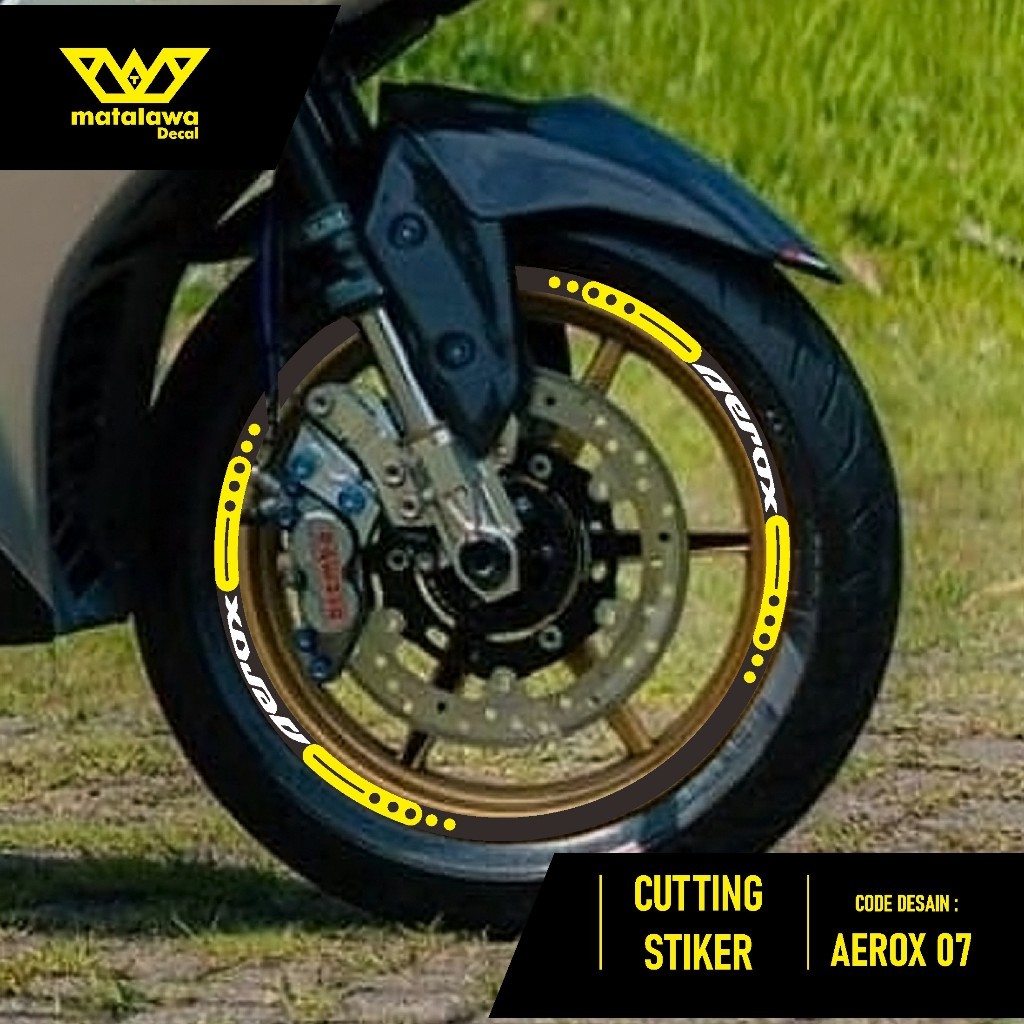 CUTTING STICKER VELG AEROX 155 - STIKER LIS LIST VARIASI BAN VELG YAMAHA AEROX 07