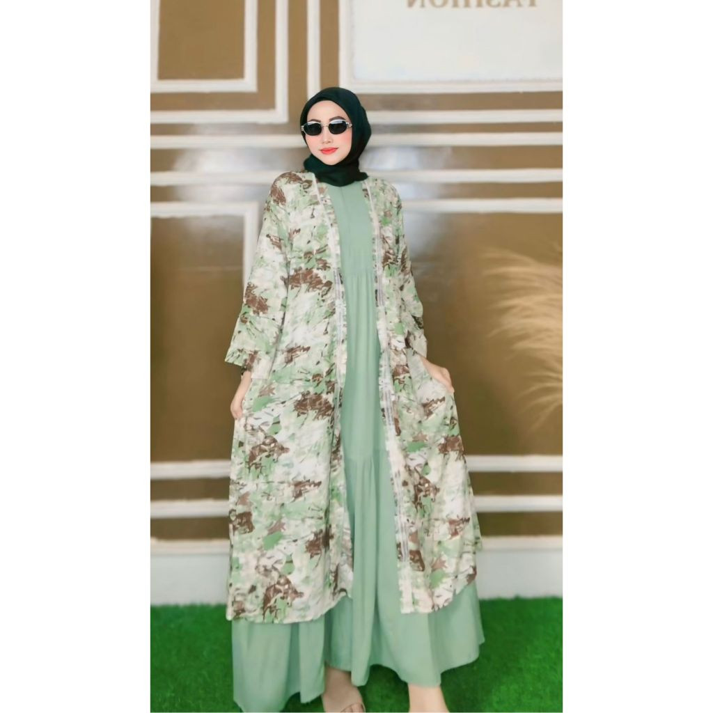 SET OUTER NEW PRODAK ABSTAK SET BAHAN RAYON TWILL