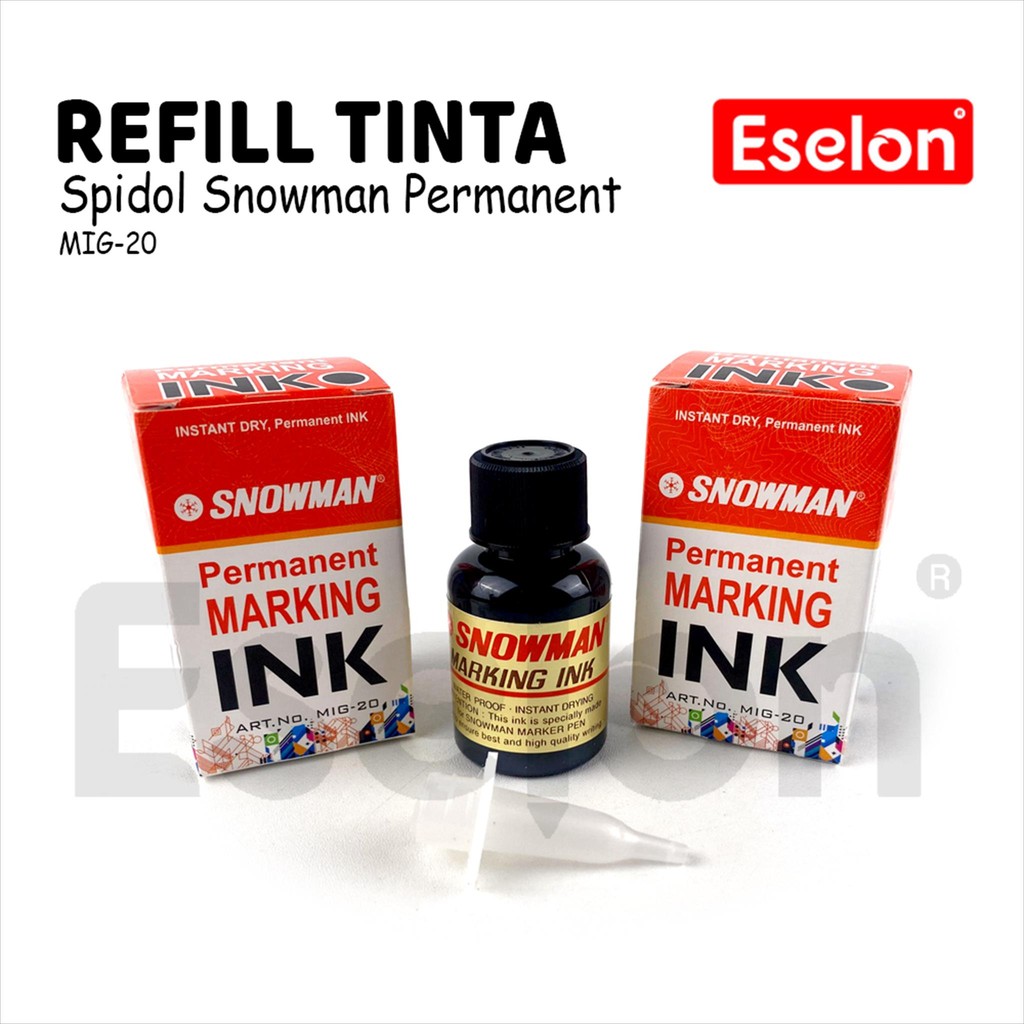 

Refill Tinta Spidol Snowman Permanent Marker G-12 / isi ulang tinta Snowman Permanent MIG-20