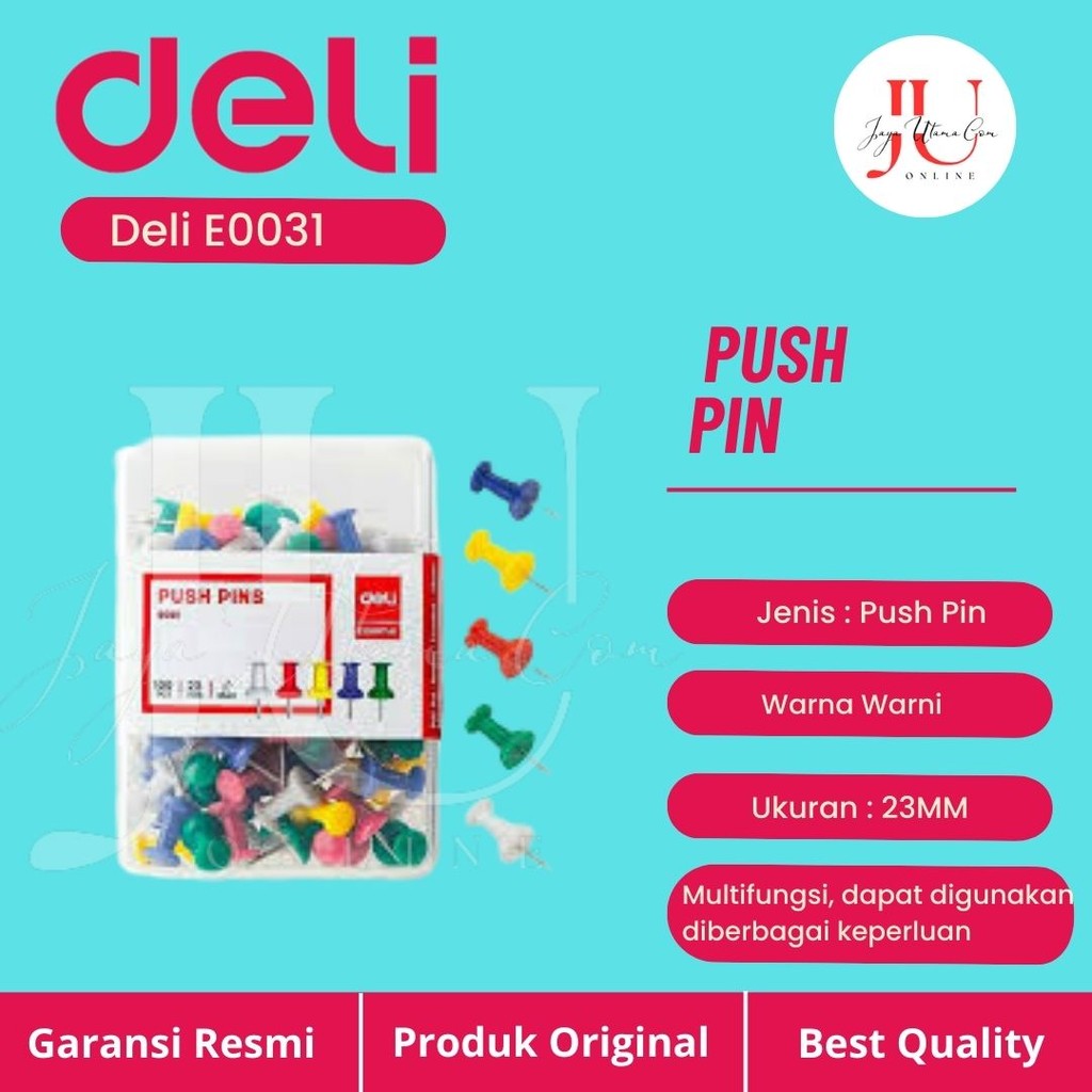 

DELI Paku Mading Push Pin 23mm Warna Warni / Deli Push Pin COLOR E0031