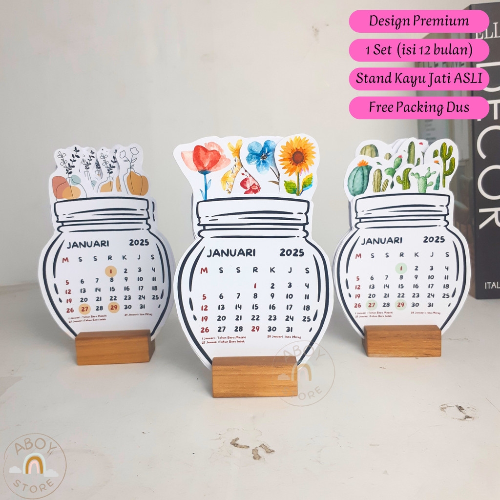 

Kalender Meja Estetik 2025 - Desain Duduk - Ukuran A6 (10,5x14,8cm) - Fourgallery