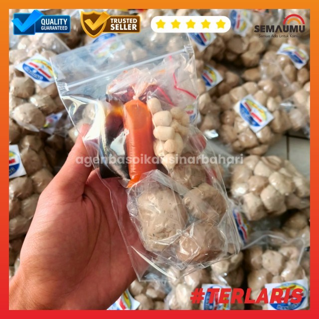 

BAKSO / BASO IKAN SINAR BAHARI BANDUNG Kemasan Mini Isi 1 Bakso Ikan Besar + 3 Bakso Ikan Kecil