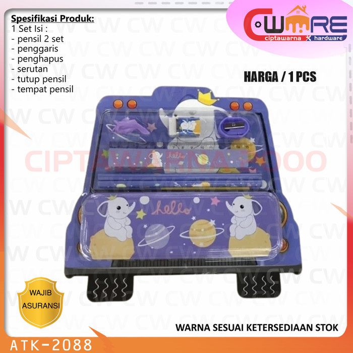 

Paket Alat Tulis ATK 2088 Belajar Sekolah Anak Pensil Penggaris Penghapus - NATS CW2H