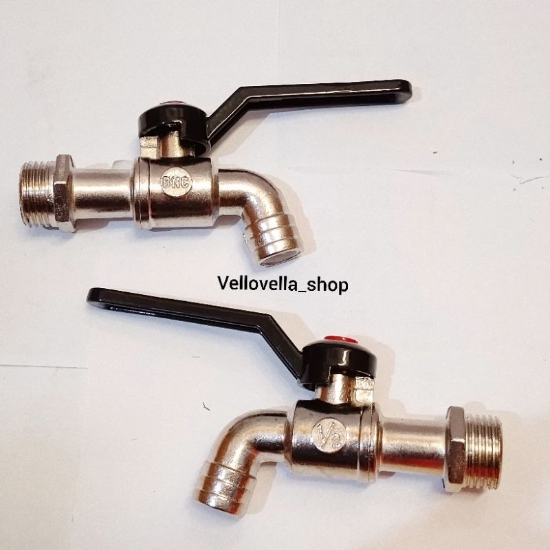 Kran air besi bola gagang hitam ukuran 1/2 Bonucci / kran taman gagang besi model engkol