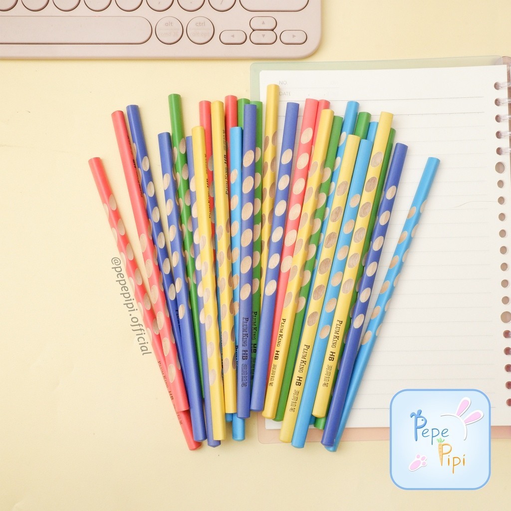 

1 Pouch Pensil Kayu Plum King HB Warna Warni Pouch isi 30 Pencil Alat tulis Sekolah Serutan Rautan