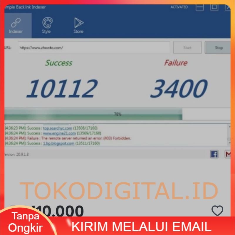 SOFTWARE SEO BACKLINK TOOLS INDEXER AUTO SUBMIT LINK WEBSITE DIGITAL MARKETING  ONLINE TOKODIGITAL.I