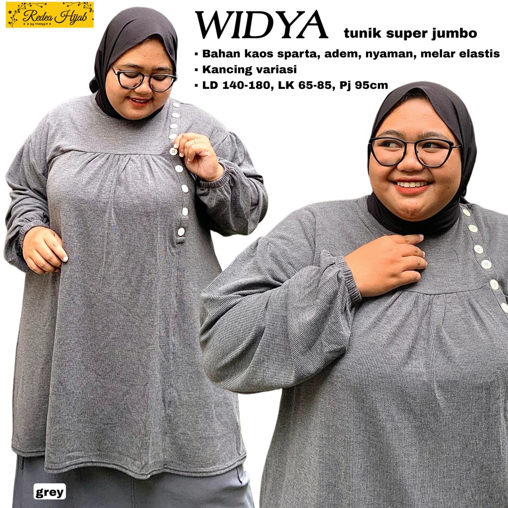 Tunik Jumbo LD 140 -180 Bahan Kaos Sparta Melar Adem Lembut Widya Atasan Wanita Polos Bigsize June