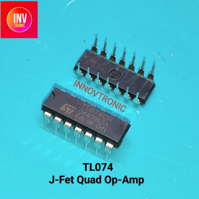 ST IC TL074 TL 074 DIP 14PIN 4Ch J-Fet Quad Op-Amp
