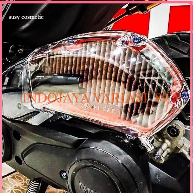 TUTUP FILTER / AIR COVER FILTER AEROX & LEXI TRANSPARANT INDOJAYA VARIASI