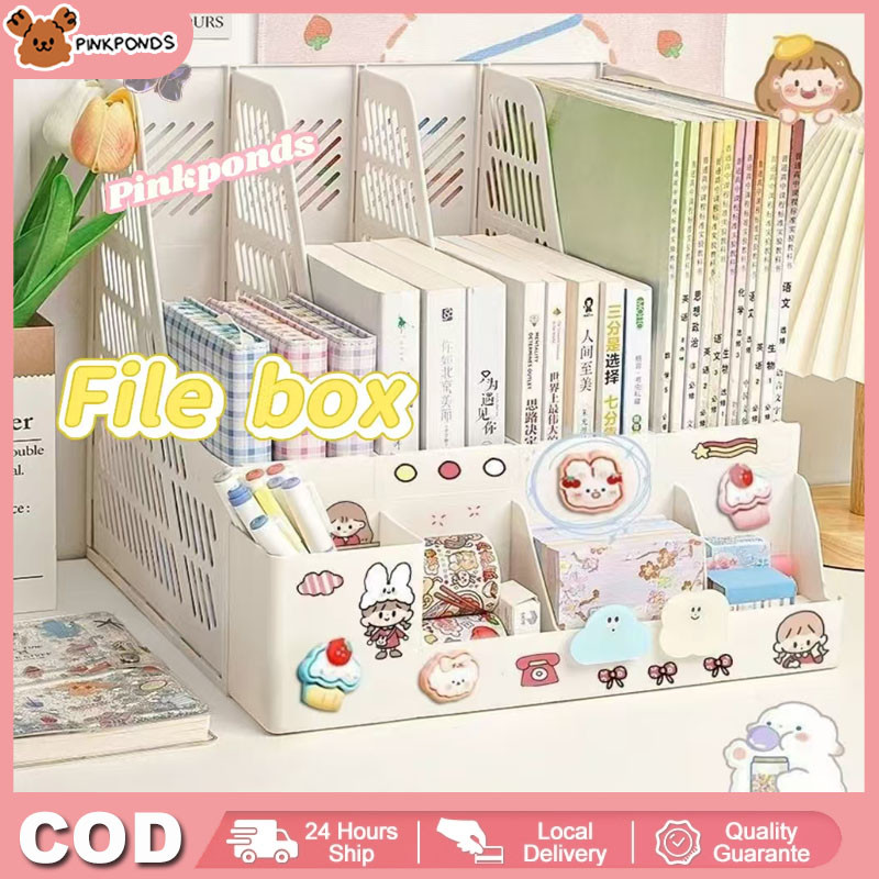 Kotak File Stiker Unik Meja Minimalis Set Alat Tulis Berkualitas Set Rak Buku Lucu Laci Kotak File S