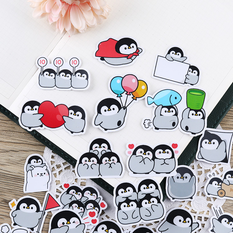 

40PCS cute little penguin Stickers Crafts And Scrapbooking stickers book Student label Decorative sticker DIY Stationery