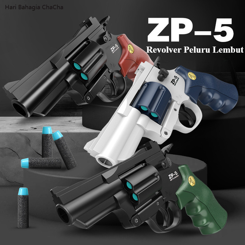 Mainan Revolver ZP-5 Dart Busa Aman Untuk Anak Senapan Peluru Lembut