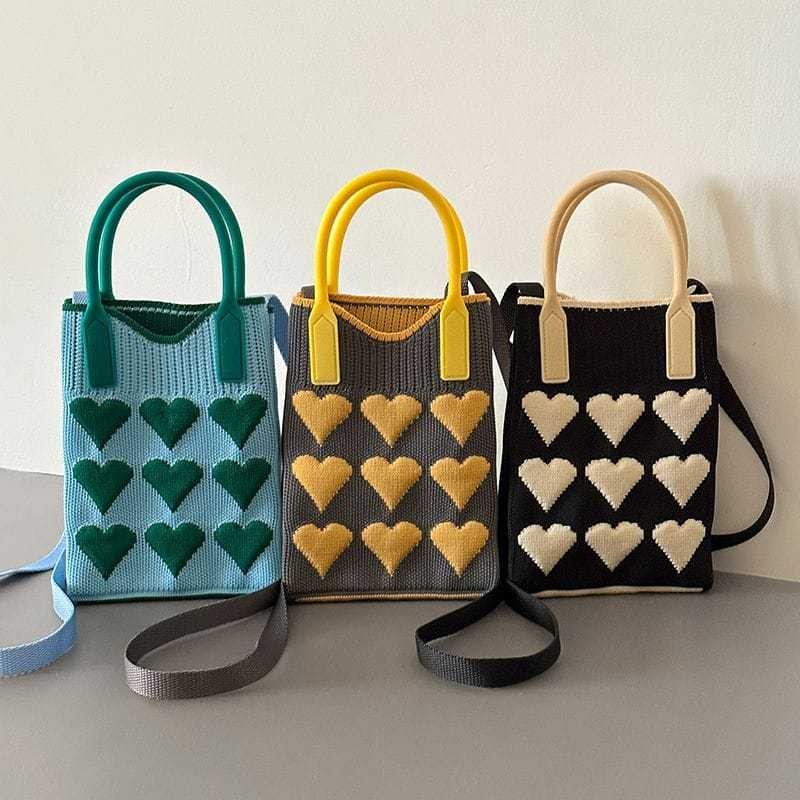 Tas Rajut Knitted Mini Bag Korea / Tas Rajut Selempang Mini/ Tas Fashion Korea Wanita Kekinian