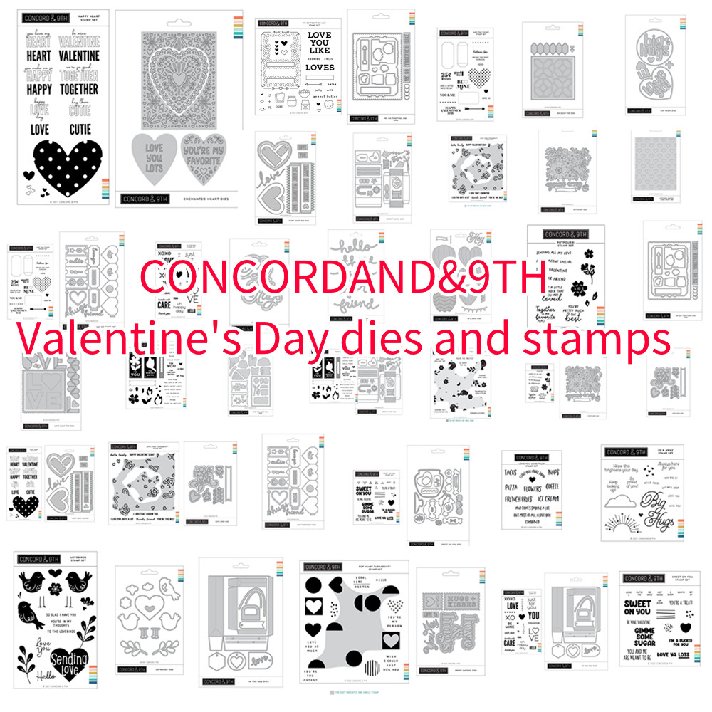 

CONCORDAND&9TH Valentine Metal Cutting Dies Scrapbook Diary Decoration Stencil Embossing Template DIY Greeting Card Handmade