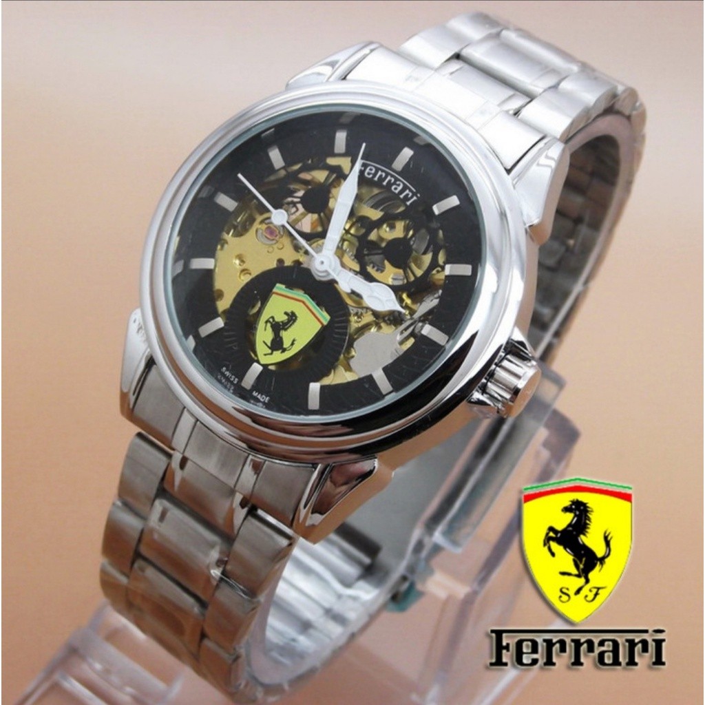 JAM TANGAN FERRARI MESIN OTOMATIS TANPA BATRAI FASHION PRIA WANITA FREE BOX