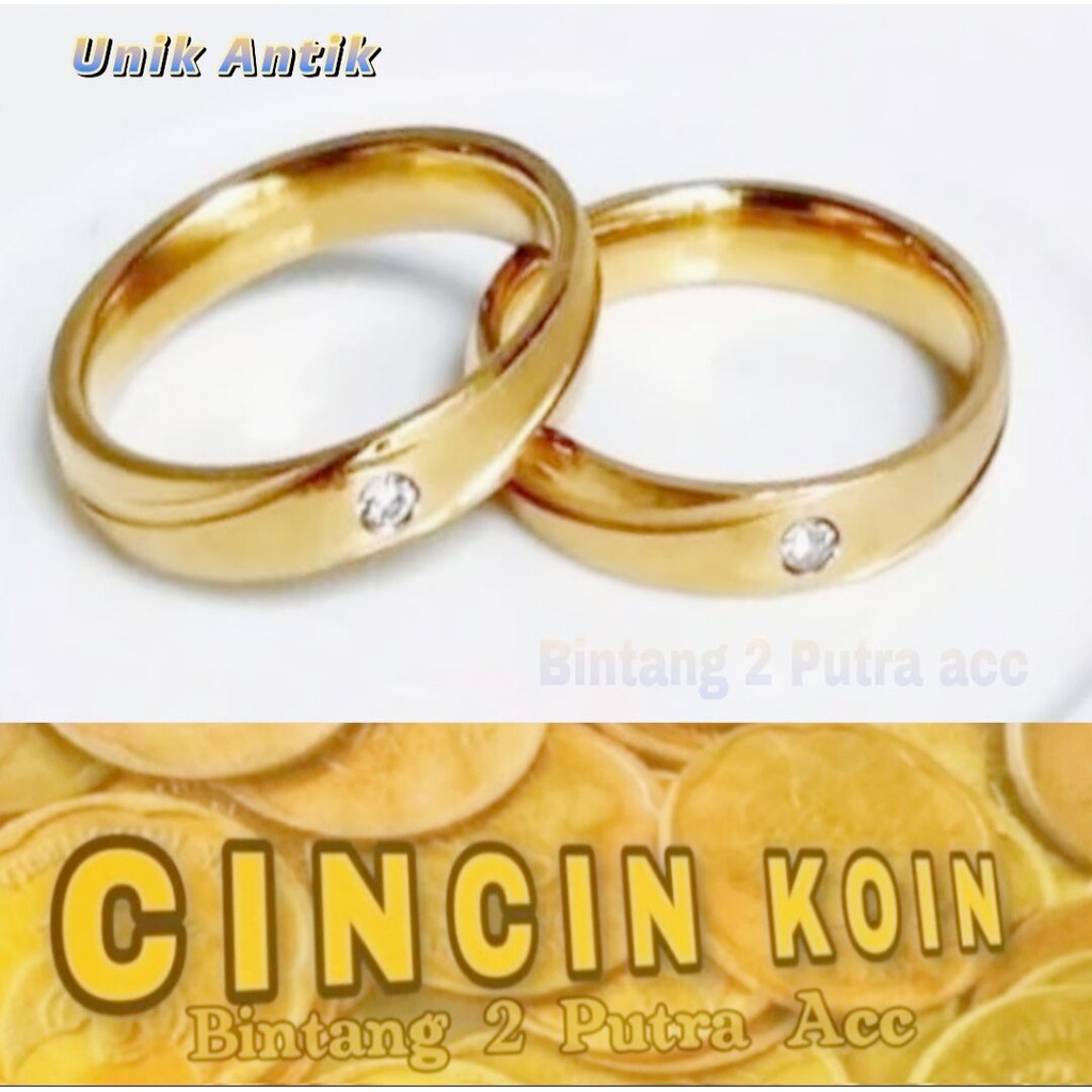 KOIN ASLI Viral Cincin KOIN logam 1991 Lapis Emas Tahan karat Tidak luntur.