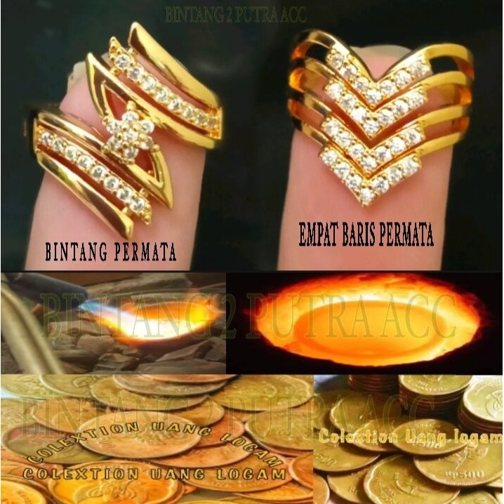 KOIN ASLI CINCIN UNIK MOTIF TERBARU TERBUAT DARI KOIN LOGAM 1991.TAHAN  KARAT LAPISAN EMAS .