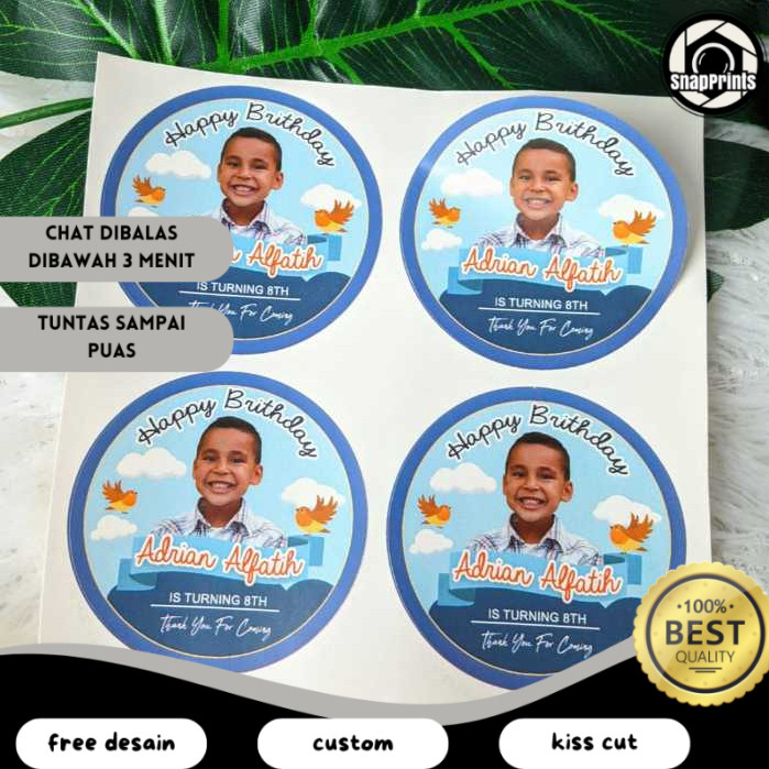 

SP Sticker Bulat Kecil 2-4 Ulang Tahun Anak Stiker Ultah Free Design Template Birthday Chromo