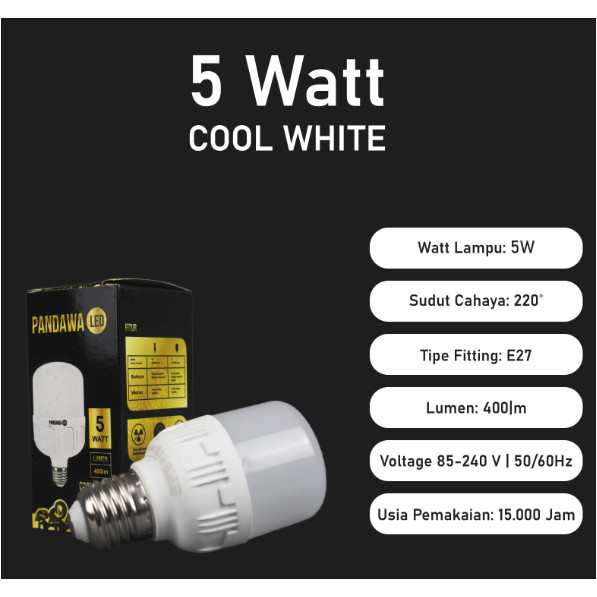 LAMPU LED 5 WATT PANDAWA TIPE KAPSUL 5WATT