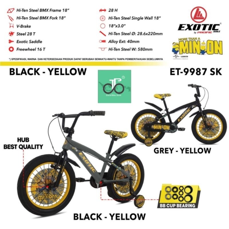 Sepeda anak BMX 18" Exotic ET 9987 SK MINION