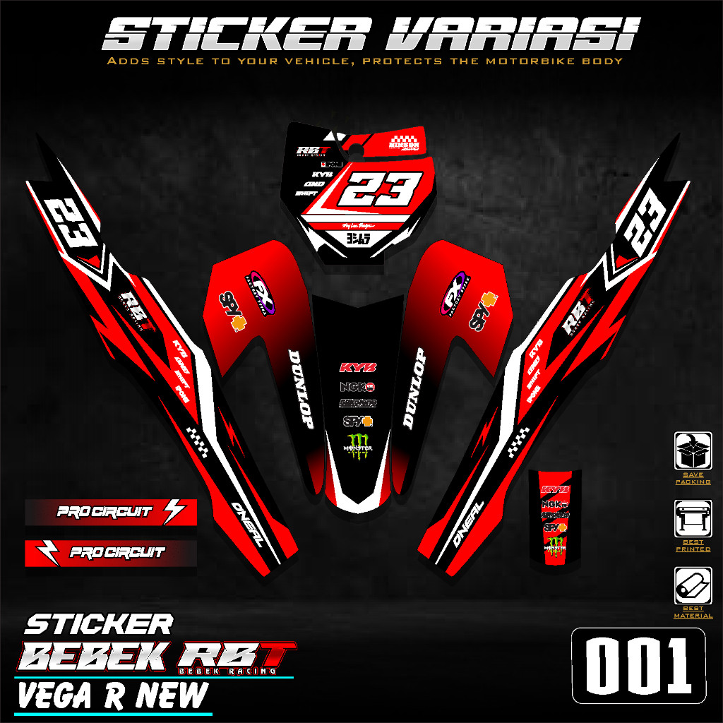 Sticker SEMI fullbody RBT VEGA R NEW rbt VEGA BEBEK MODIF SUPERMOTO YZ CRF KLX RBT MOTOR