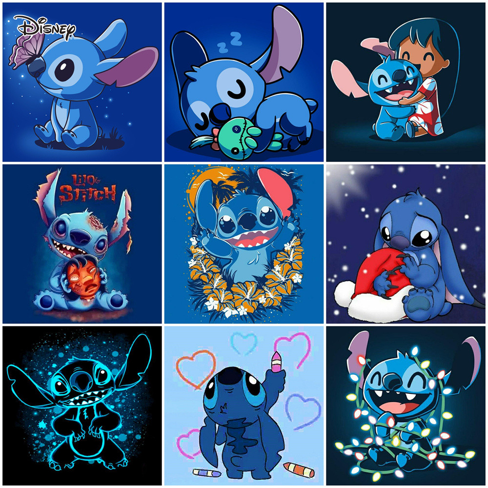 

Disney DIY Oil Painting By Numbers Animal Stitch Paint By Numbers On Canvas Lilo Stitch Adult Number Painting Handpainted Gift